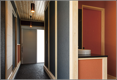建具などに和紙を用いた和室は客間としても利用できるようになっている。